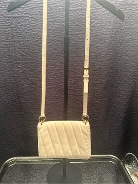 ANTONIO MELANI Cream Quilted Crossbody with Gold Hardware